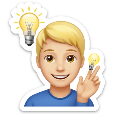 a person having an idea sticker