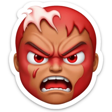 very angry and mad enraged fuming foaming at the mouth emoji  sticker