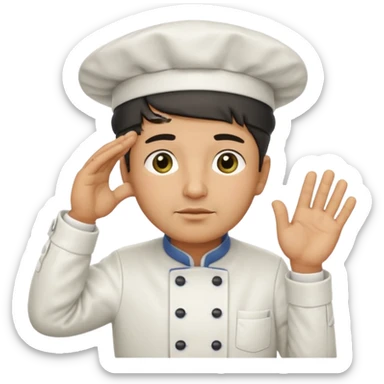 Chef saluting with one tear drop coming down his eye sticker