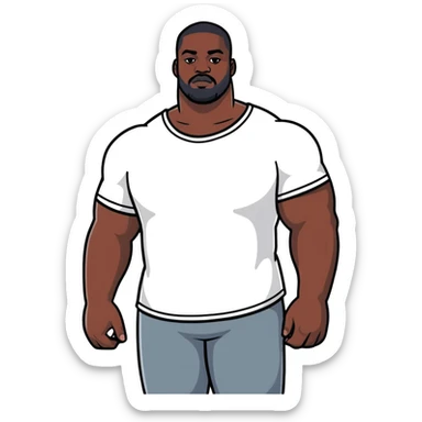 A big, strong black man with broad shoulders sticker