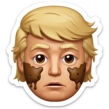 donald trump covered in poop emoji sticker
