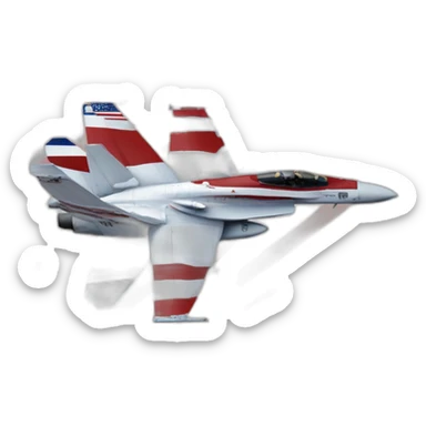 F-18 super hornet red white and blue stripes USA sticker