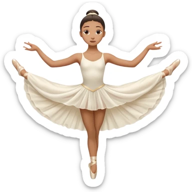 A ballet dancer in a white costume, balancing on one toe with serene expression. sticker