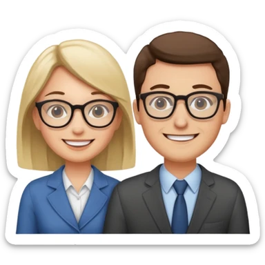 two Bestie man and woman coworkers teacher sarcastic sticker