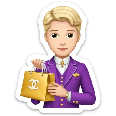 prince holding Chanel gift bags sticker
