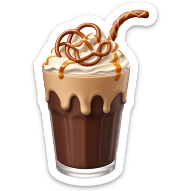 3d salted caramel pretzel and dark chocolate milkshake  sticker