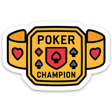 poker championship bracelet, lineal color icon style, black outlines sticker