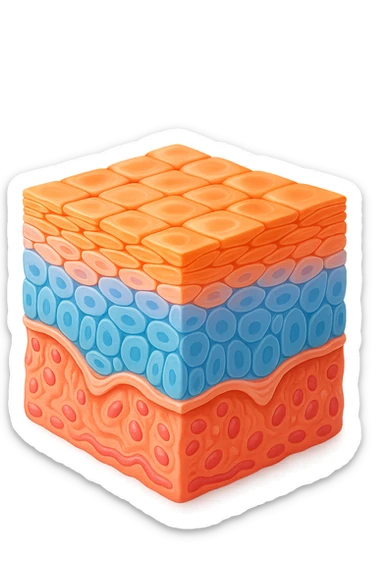 tessuto porzione di epidermide umana in salute 3d sticker