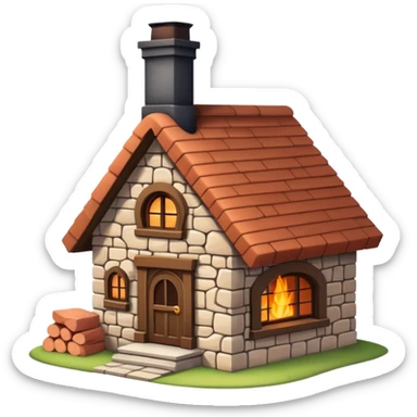 cozy house with a chimney sticker