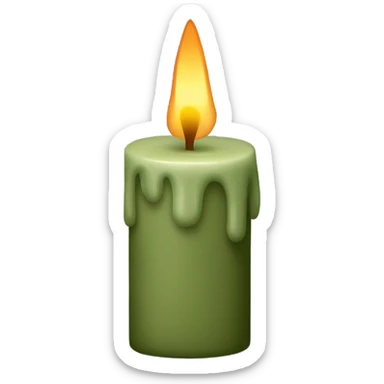 Khaki green candle sticker