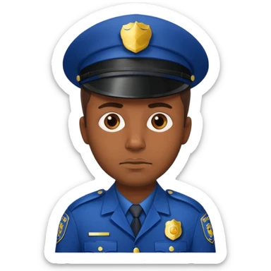 police officer man with brown skin, wearing uniform sticker