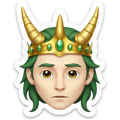 Loki with his horn crown sticker