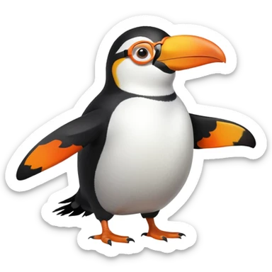 Fluriflura is a bird-like creature, most commonly described as resembling a toucan with circular orange glasses. Although, the translation states it's a penguin in the desert that goes "blah blah blah," so this implies that it's a penguin-toucan hybrid. sticker