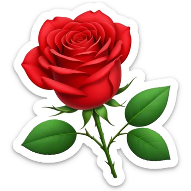 Make a red rose without the stem, just the (red) flower and two leaves.
 sticker