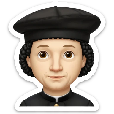 Rembrandt artist wear black berret hat sticker