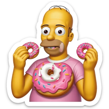 Homer Simpson. Ohh Donuts sticker