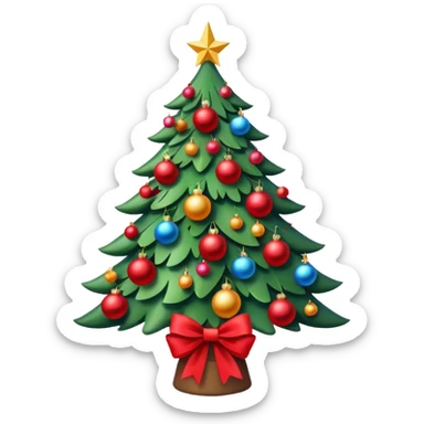 CHRISTMAS WHITE AESTHETIC CHRISTMAS TREE WITH BOWS sticker