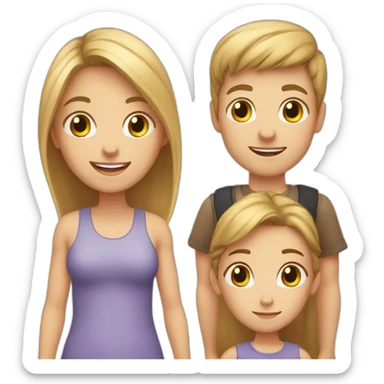 White Family with 3 kids, a 5 year old boy, a 3 year old boy and a 1 year old daughter  sticker