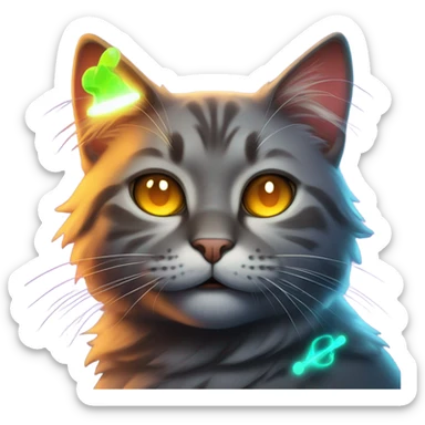 Atomic zombie cat sticker