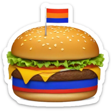 Armenian flag with burger in the middle sticker