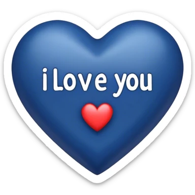 Dark Blue heart with the words I Love You Ry in the middle  sticker