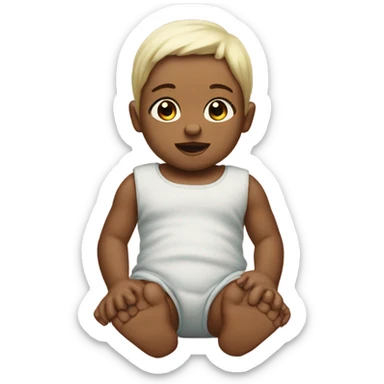 A giant baby doll with a sticker