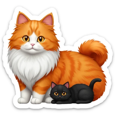 Gato naranja y gato negro sticker