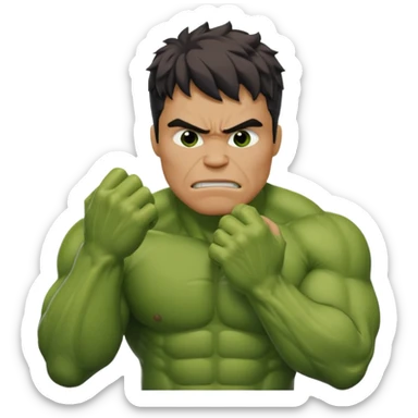 Create a man in a Hulk costume facepalming  sticker
