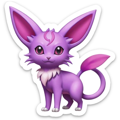 Purugly-Espeon-Skitty-Pokémon-Fakémon-hybrid-creature (full body) sticker