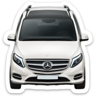 White Mercedes Benz V Class sticker