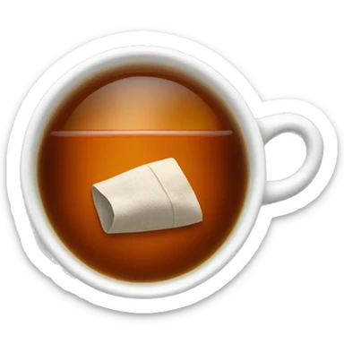 A cup of hot tea bag sticker