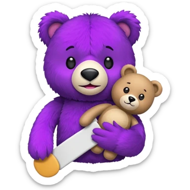 Bok the Hand Puppet from The Wiggles with purple bear puppet with  sticker