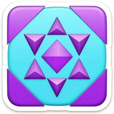 
purple and cian symbol correct sticker