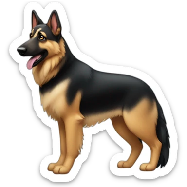 a german shepherd with a skunk tail sticker
