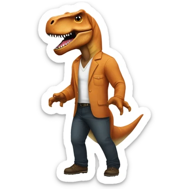 zach bryan in a t-rex costume sticker
