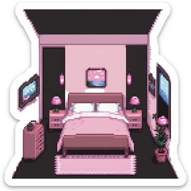 pink aesthetic bedroom sticker