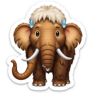a brown Mammoth, half body, cute, Ice Age sticker