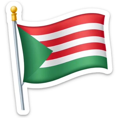 	“A flag with a red top, a wide white stripe in the middle, and a green bottom.”  sticker