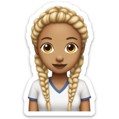 light skin girl with light braids posing  sticker