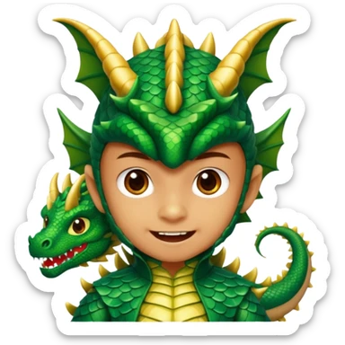 child getup like a dragon sticker