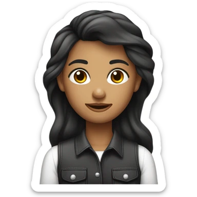 Mulher com cabelo cacheado médio preto morena abraçada com um homem alto branco com cabelo curto sticker