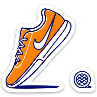blue Nike tennis shoes, sporty sneakers sticker