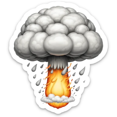 atomic bomb mushroom cloud in the shape of the letter T sticker