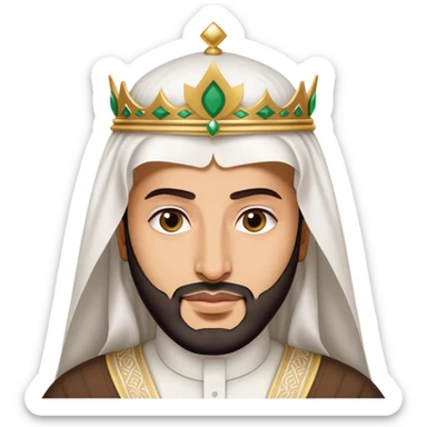 Mohammed bin Salman, Saudi Arabian crown prince, in traditional Saudi attire with white headdress sticker