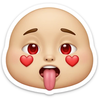 heart eyes with tongue out drooling  sticker