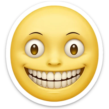 creepy smile lots of teeth built like regular yellow smile remake the second one but sad sticker