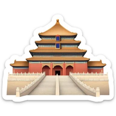 Forbidden City Beijing with soft subtle colors, not vivid sticker
