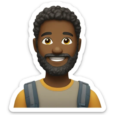 bearded boy outdoors smiling sticker