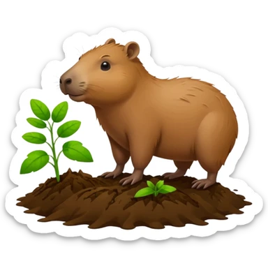 capybara is doing the gardening sticker
