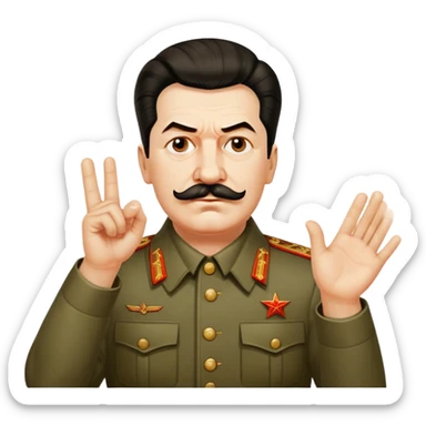 stalin gesturing NO sticker
